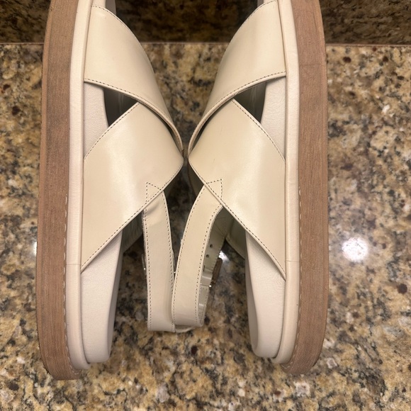ALOHAS Two-Tone Tan & Cream Cross-Strap Slingback Sandals - Picture 4 of 5
